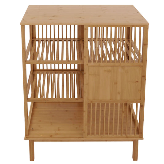 Cosmo Casa - Bamboe Staande Plank - Badkamerkast - Ladekast - 3 Planken - Schuifdeur - FSC Gecertificeerd - 115x80x45cm