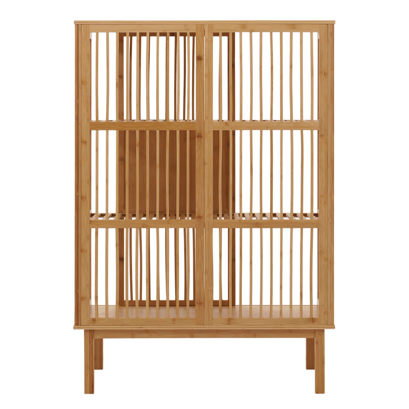 Cosmo Casa - Bamboe Staande Plank - Badkamerkast - Ladekast - 3 Planken - Schuifdeur - FSC Gecertificeerd - 115x80x45cm