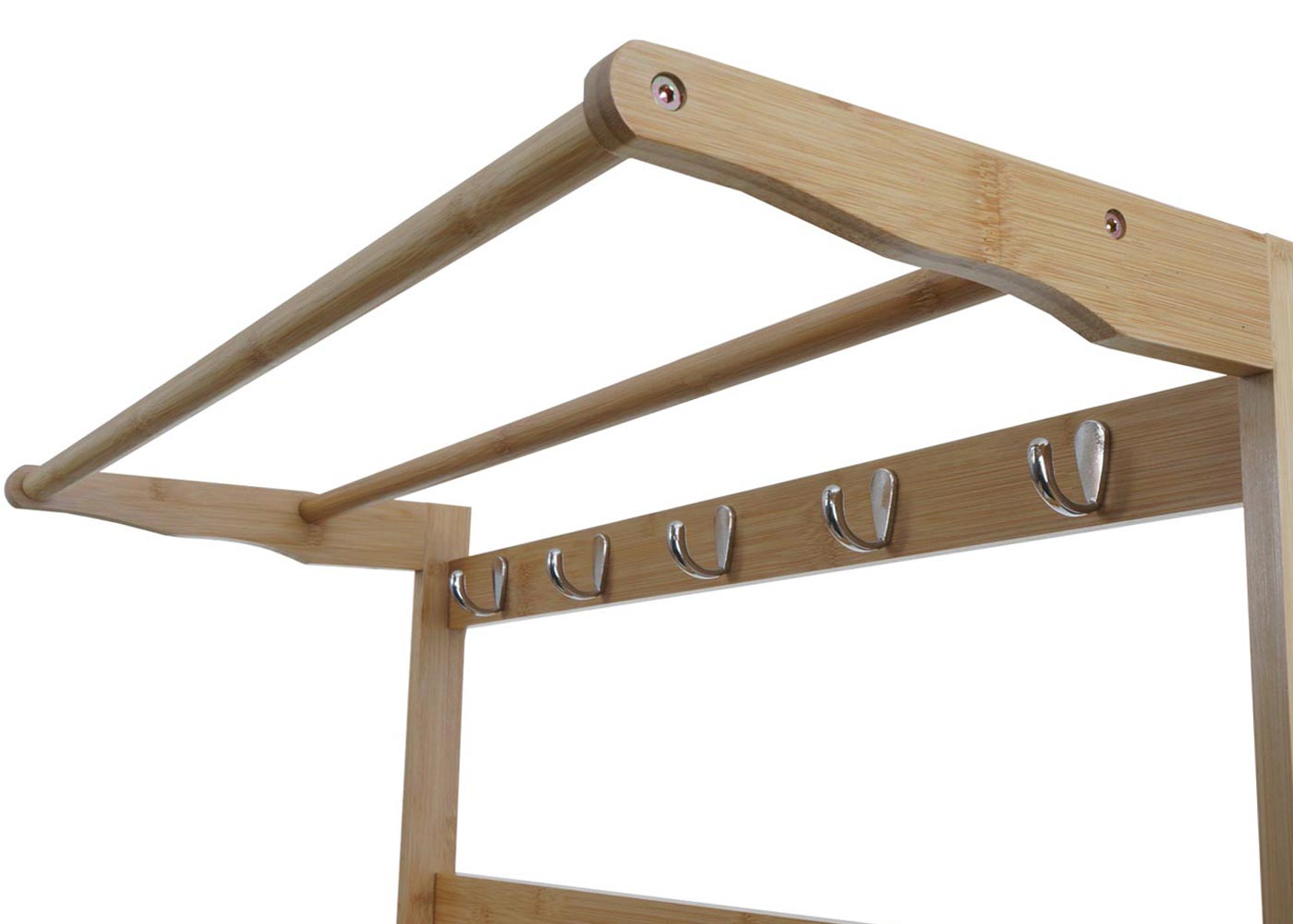 Cosmo Casa - Bamboe Staande Kapstok - Kapstok - Schoenenrek - Bank - FSC Gecertificeerd - 170x70x31cm