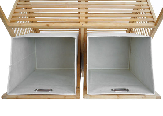 Cosmo Casa - Bamboe Badkamermeubel - Badkamerplank - 2 Wasmanden - 4 Planken - FSC Gecertificeerd - 168x81x33cm