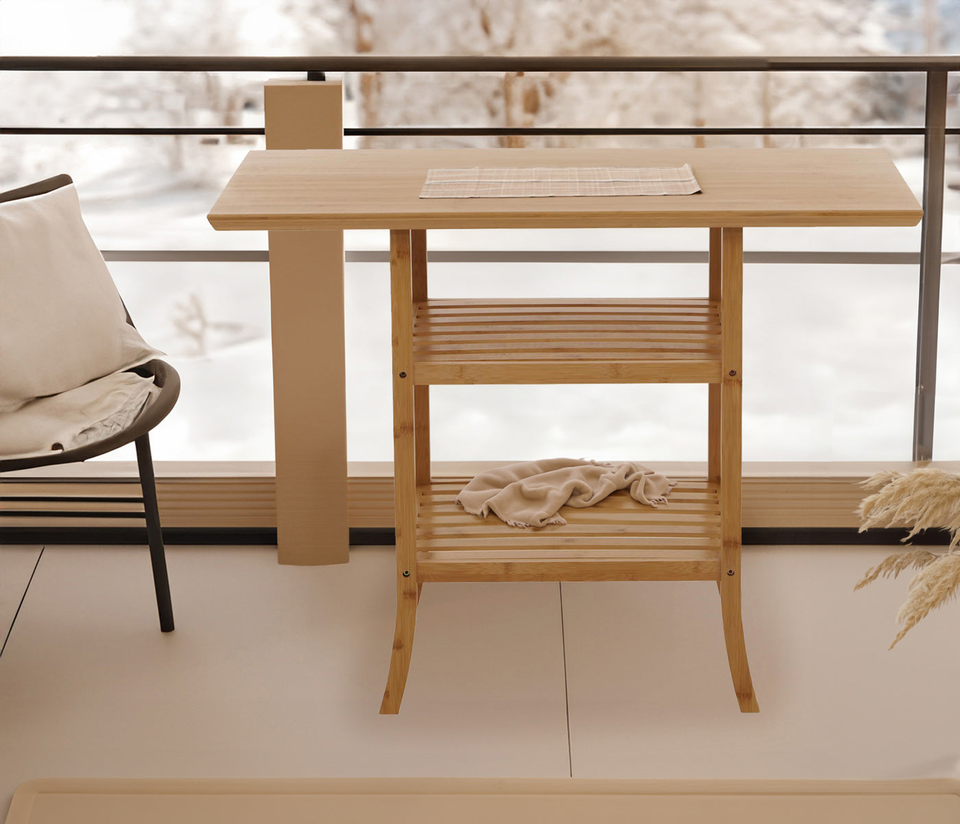 Cosmo Casa - Bamboe Tafel - Balkontafel - Bijzettafel - Eettafel - Multifunctionele Tafel - FSC Gecertificeerd - 100x60cm