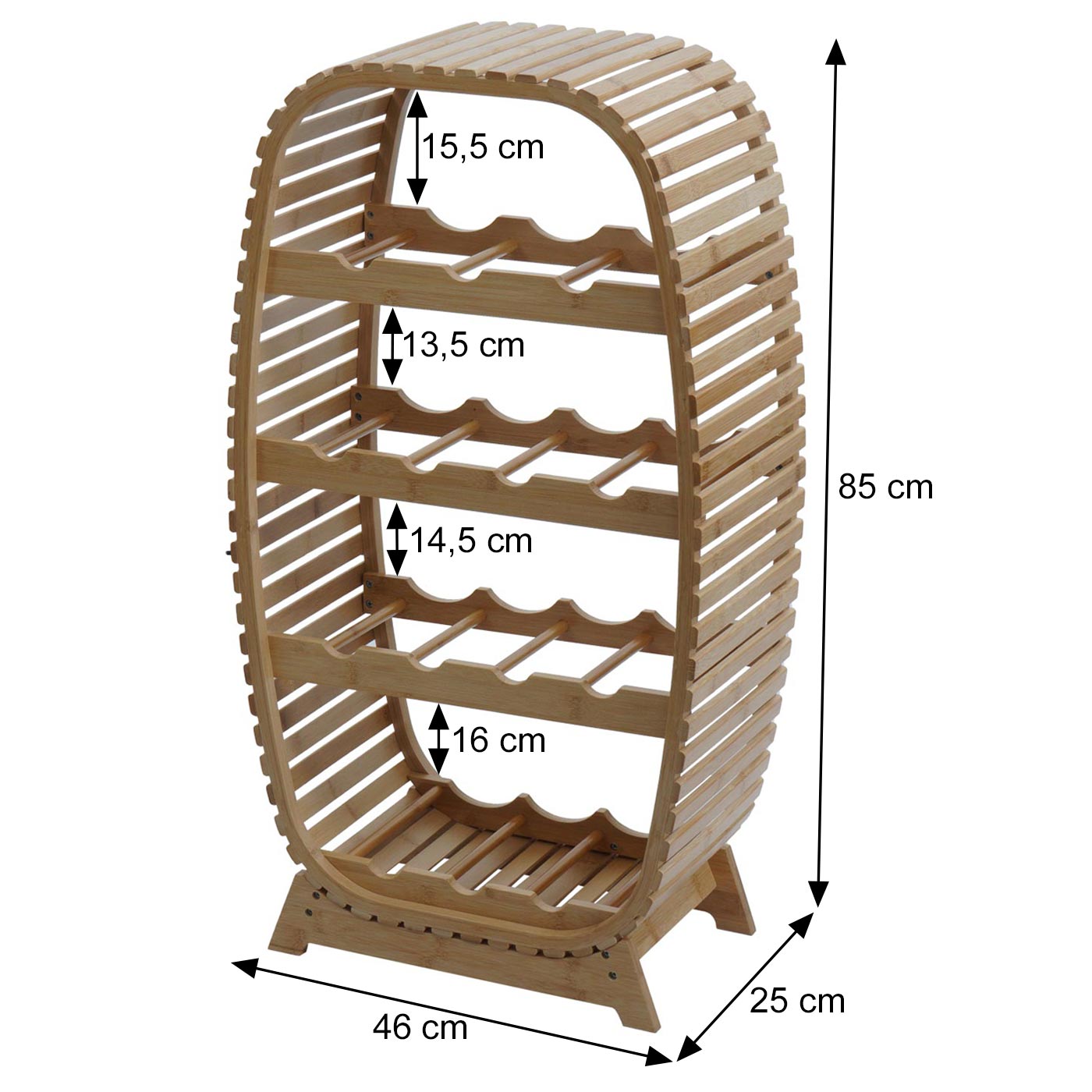 Cosmo Casa - Bamboe Wijnrek - Flessenrek voor 14 Flessen - FSC Gecertificeerd - 85x46x25cm