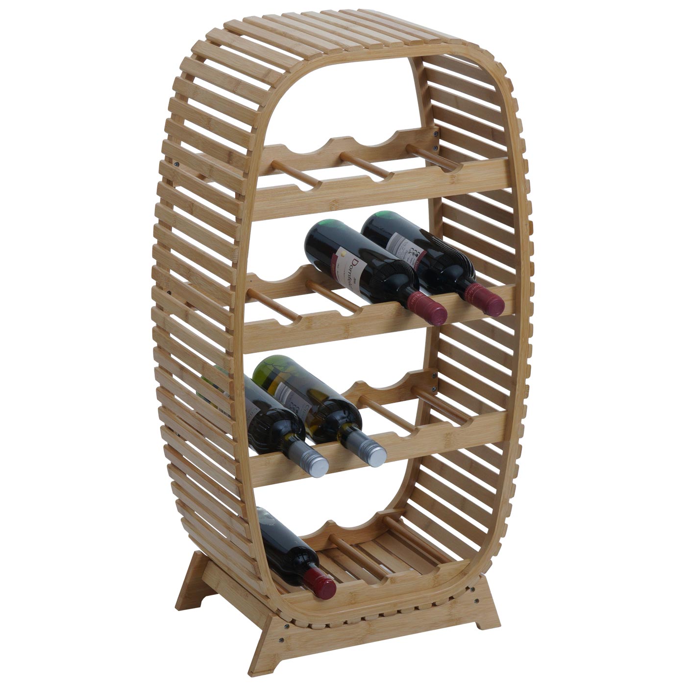 Cosmo Casa - Bamboe Wijnrek - Flessenrek voor 14 Flessen - FSC Gecertificeerd - 85x46x25cm