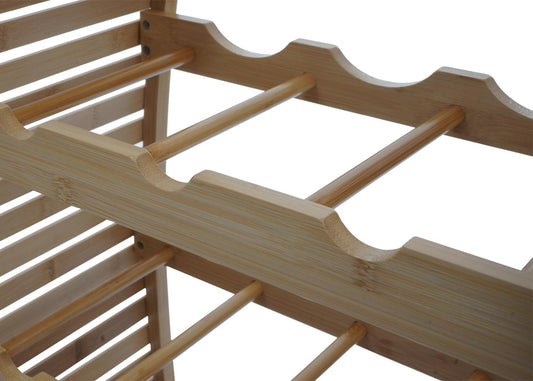 Cosmo Casa - Bamboe Wijnrek - Flessenrek voor 14 Flessen - FSC Gecertificeerd - 85x46x25cm