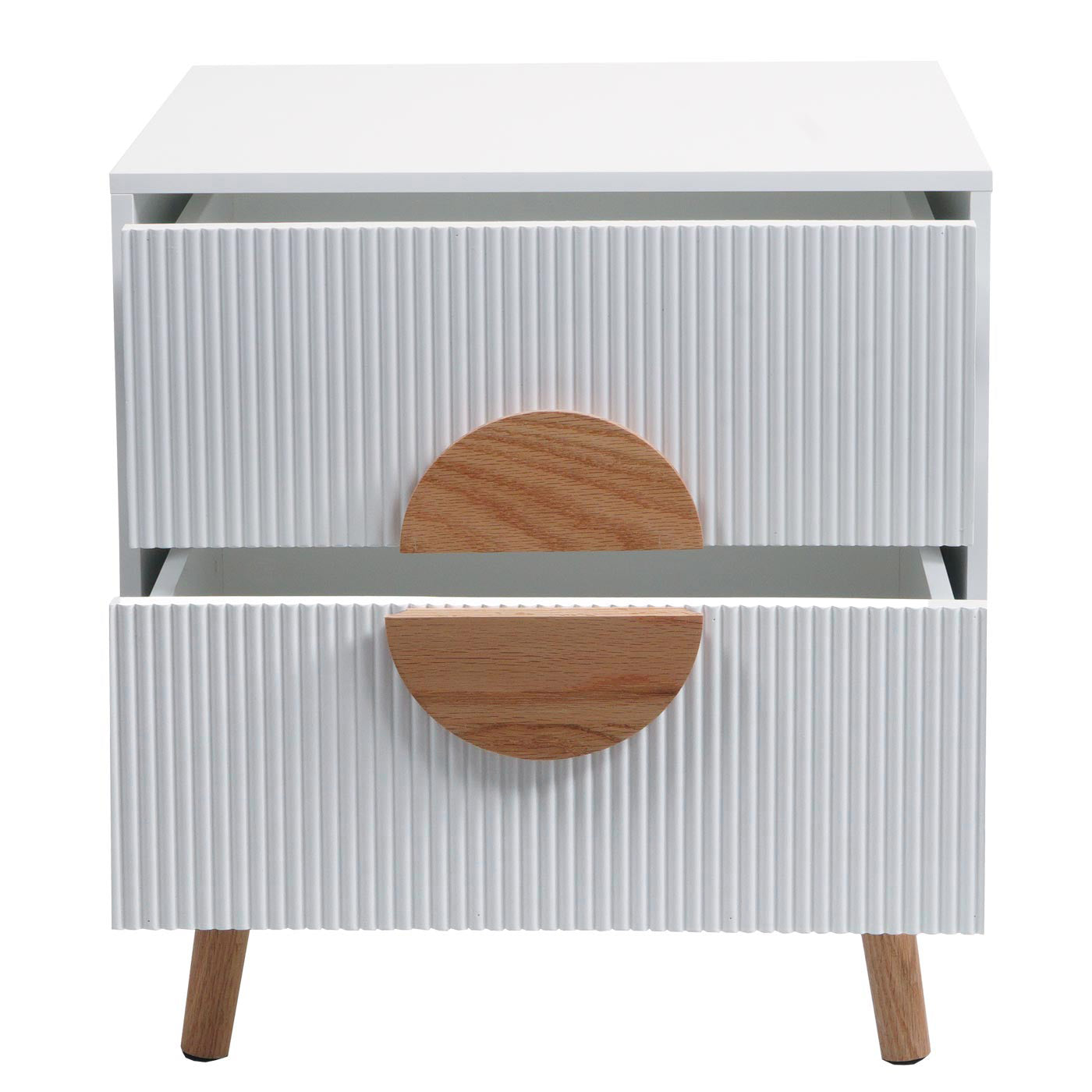 Cosmo Casa - Nachtkastje - Ladekast - 3D Design - Melaminehout - Wit