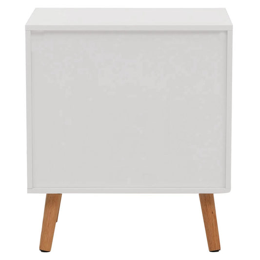 Cosmo Casa - Nachtkastje - Ladekast - 3D Design - Melaminehout - Wit