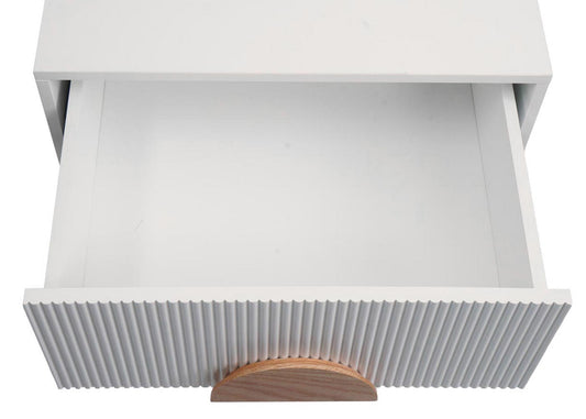 Cosmo Casa - Nachtkastje - Ladekast - 3D Design - Melaminehout - Wit