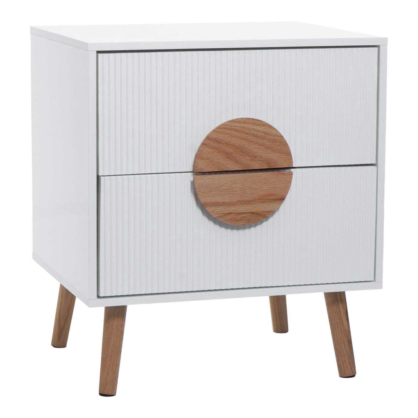 Cosmo Casa - Nachtkastje - Ladekast - 3D Design - Melaminehout - Wit