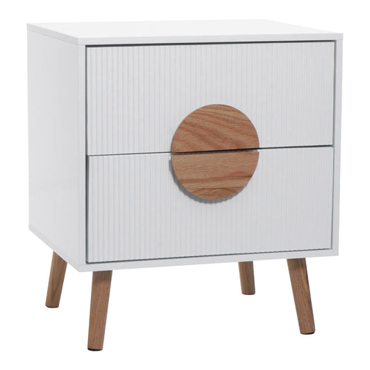 Cosmo Casa - Nachtkastje - Ladekast - 3D Design - Melaminehout - Wit