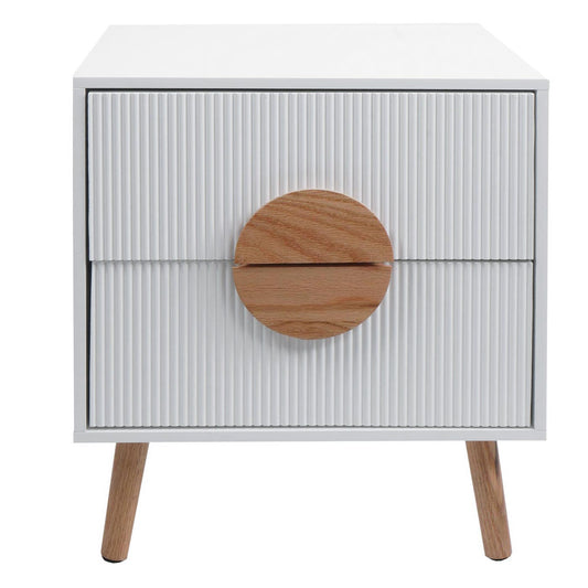 Cosmo Casa - Nachtkastje - Ladekast - 3D Design - Melaminehout - Wit