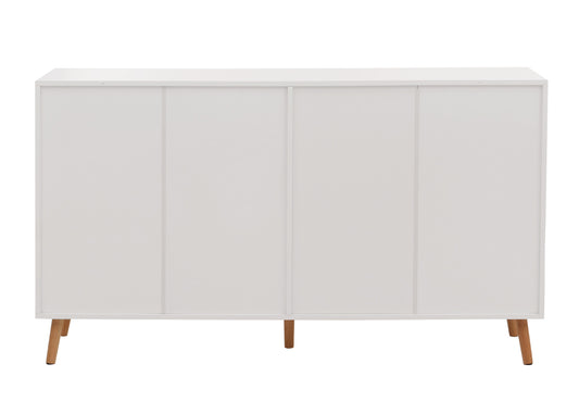 Cosmo Casa - Dressoir - Ladekast - Kast - Highboard Dressoir - Visgraatpatroon - Melamine Hout - Wit - 88x150x40cm