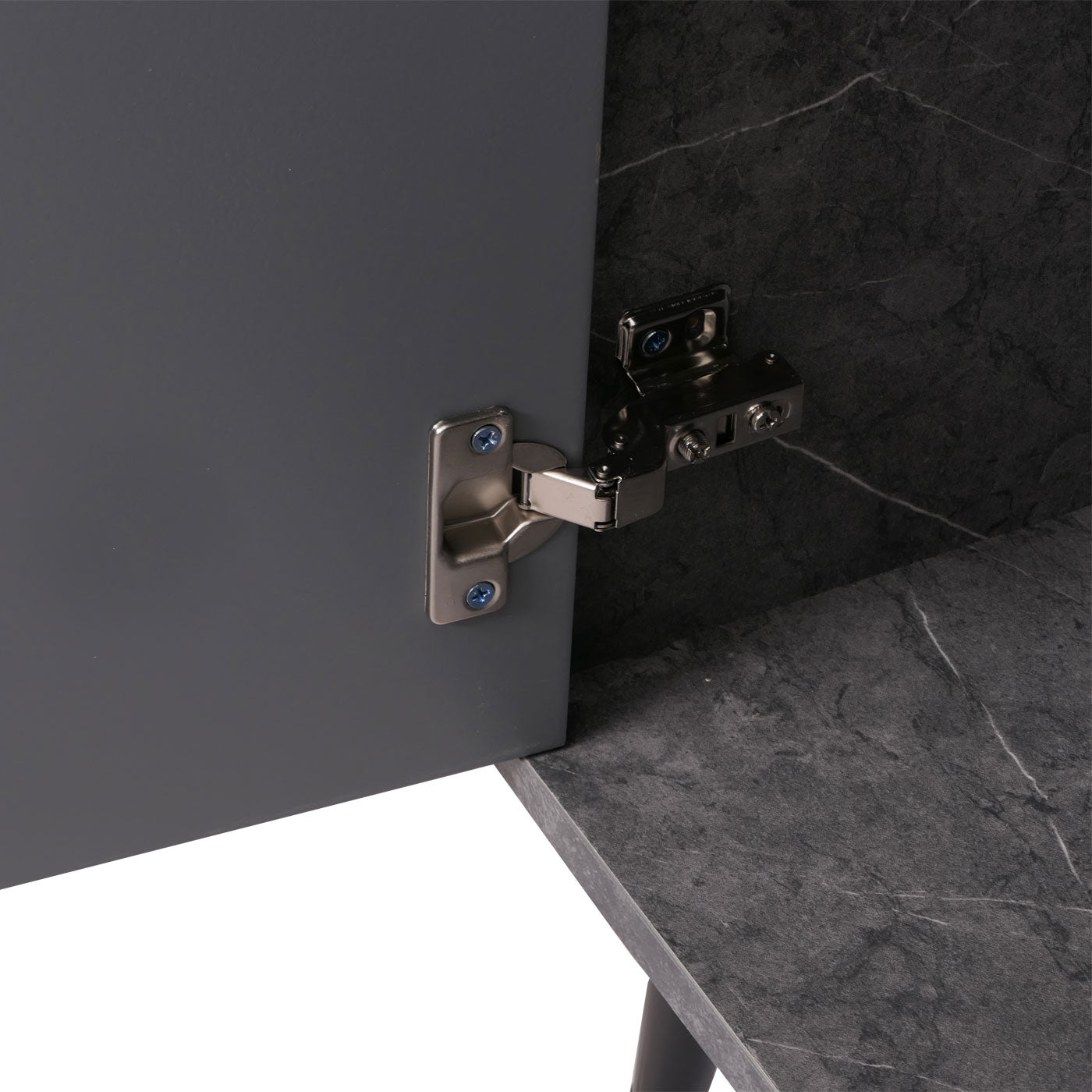 Cosmo Casa - Dressoir - Ladekast - Kast - Highboard Dressoir - Visgraatpatroon - Melamine Hout - Marmerlook - Grijs - 88x150x40cm