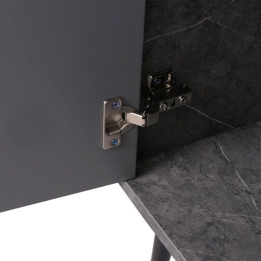 Cosmo Casa - Dressoir - Ladekast - Kast - Highboard Dressoir - Visgraatpatroon - Melamine Hout - Marmerlook - Grijs - 88x150x40cm