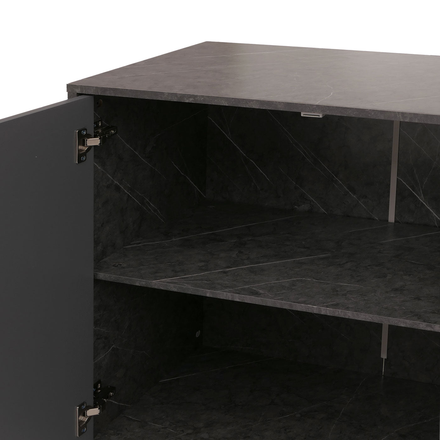 Cosmo Casa - Dressoir - Ladekast - Kast - Highboard Dressoir - Visgraatpatroon - Melamine Hout - Marmerlook - Grijs - 88x150x40cm