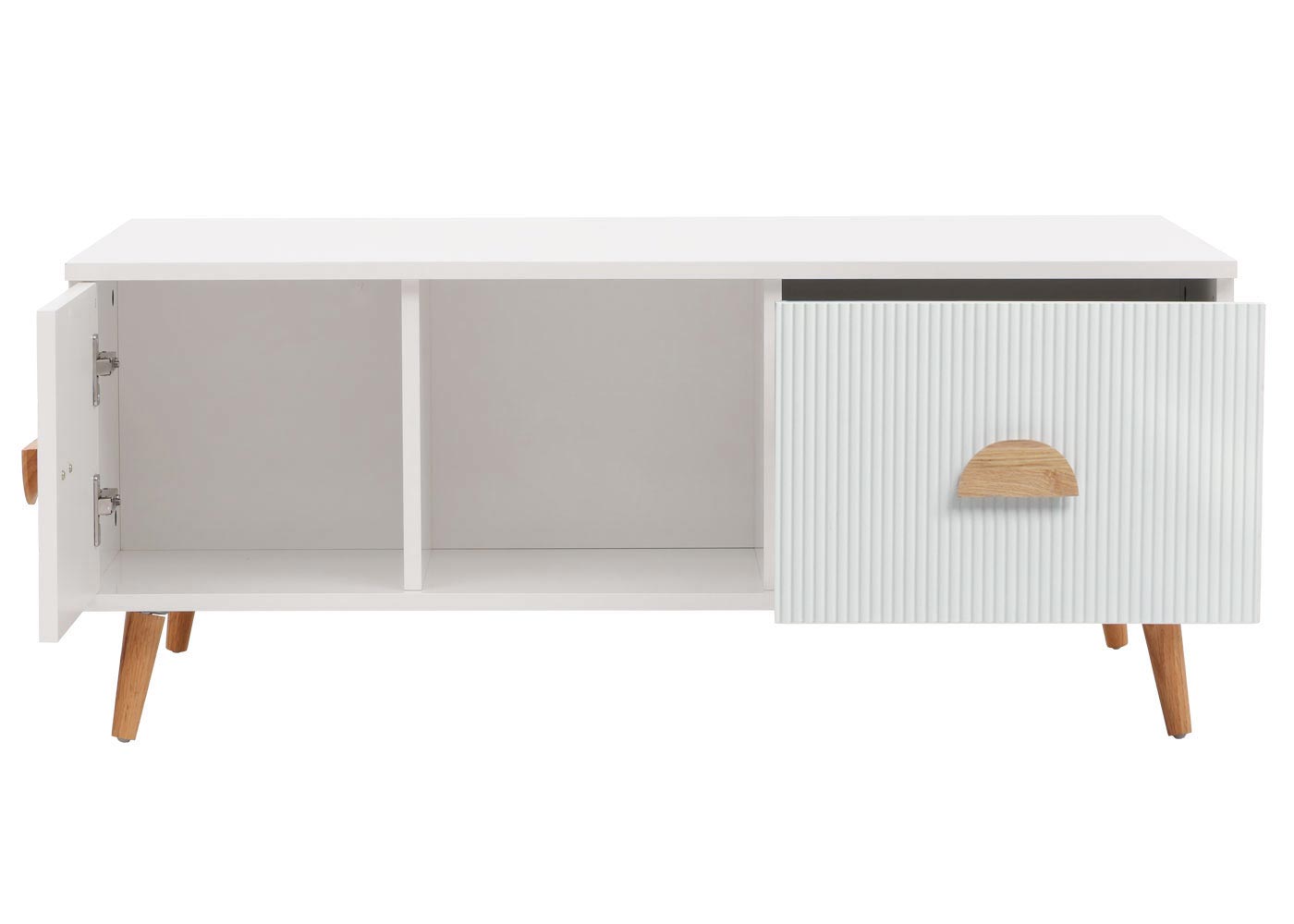 Cosmo Casa - Salontafel - Met Lades en Vakken - 3D Design - Melaminehout - Wit