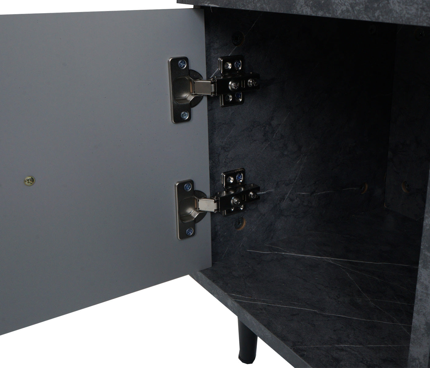 Cosmo Casa - Salontafel - Met Lades en Vakken - Melaminehout - Marmerlook - Grijs