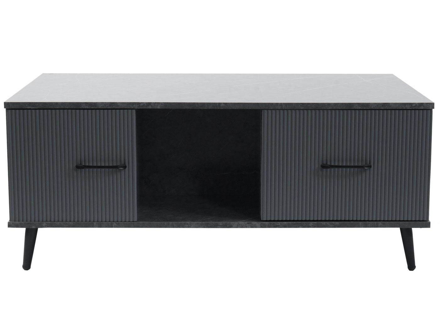 Cosmo Casa - Salontafel - Met Lades en Vakken - Melaminehout - Marmerlook - Grijs