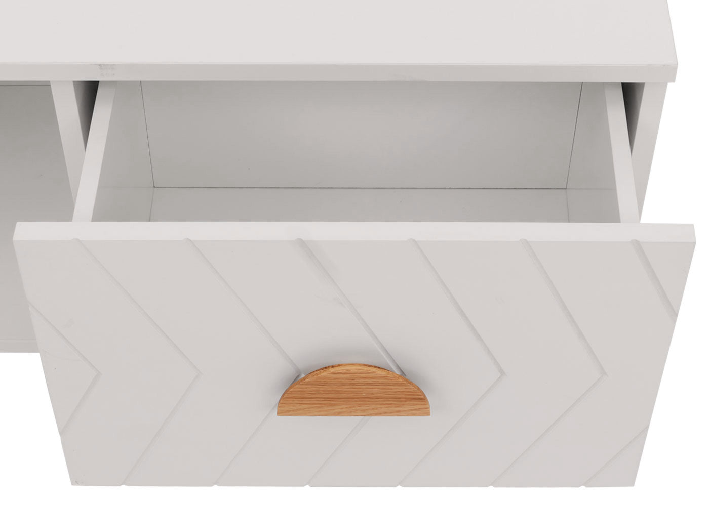 Cosmo Casa - Salontafel - Bijzettafel - Salontafel - Laden - Deuren - Vakken - Visgraatpatroon - Melamine Hout - Wit - 42x103x60cm