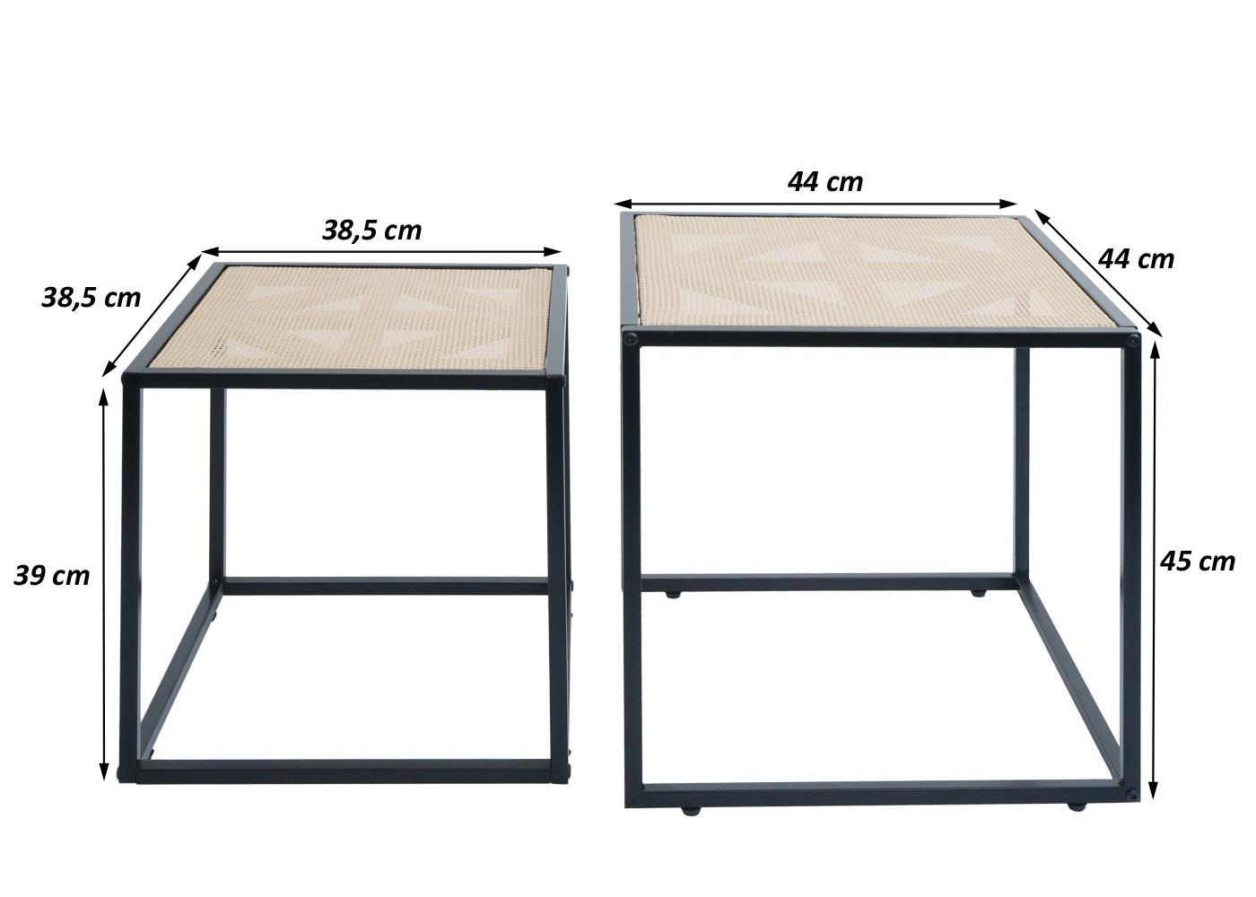 Cosmo Casa - Set van 2 Bijzettafels - Woonkamer Loungetafel - Rotan Look