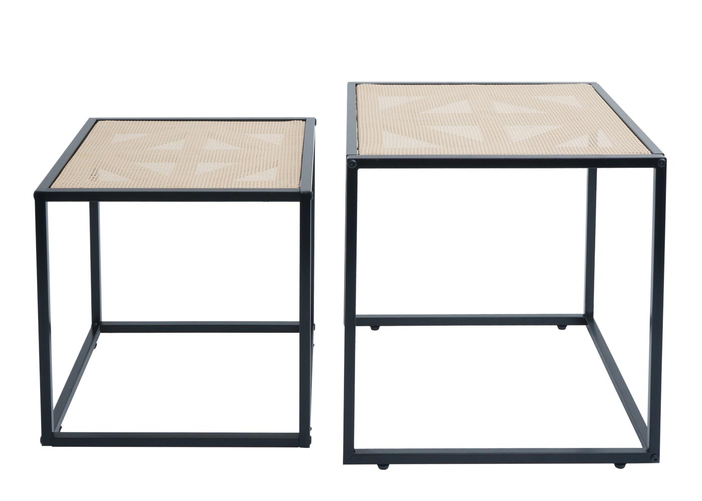 Cosmo Casa - Set van 2 Bijzettafels - Woonkamer Loungetafel - Rotan Look