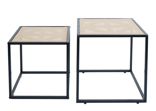 Cosmo Casa - Set van 2 Bijzettafels - Woonkamer Loungetafel - Rotan Look