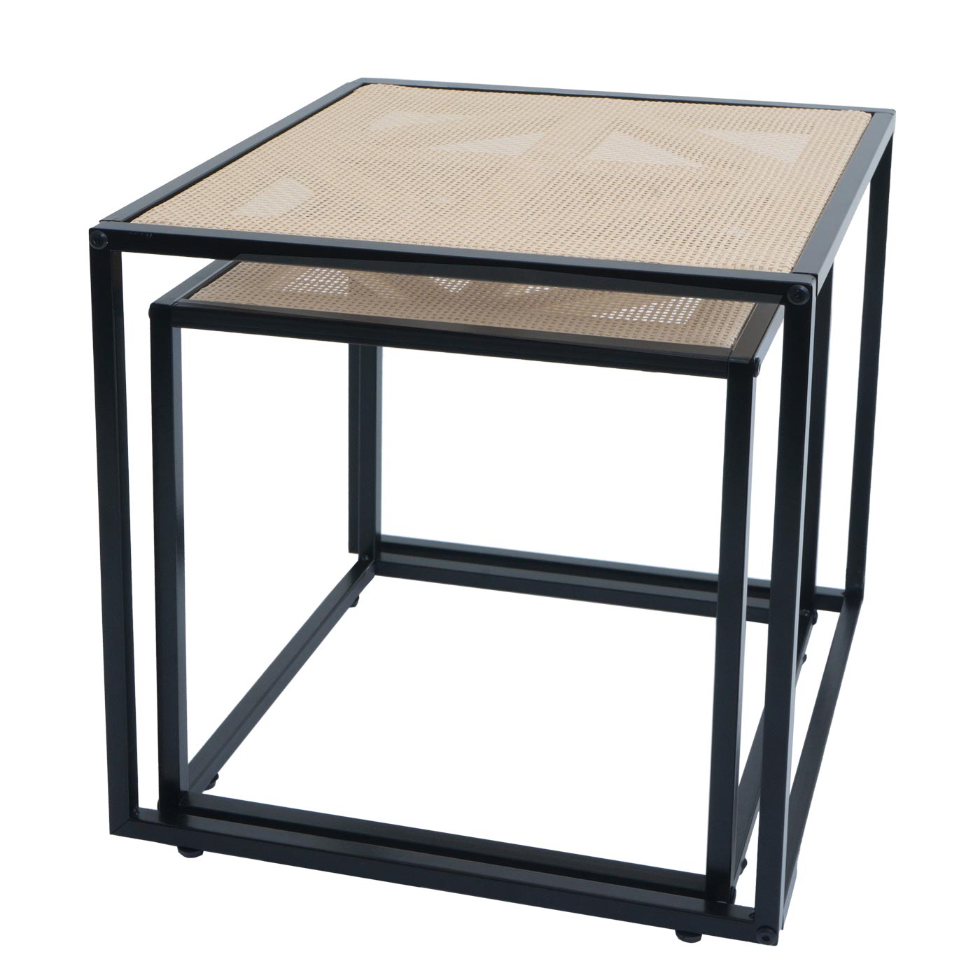 Cosmo Casa - Set van 2 Bijzettafels - Woonkamer Loungetafel - Rotan Look