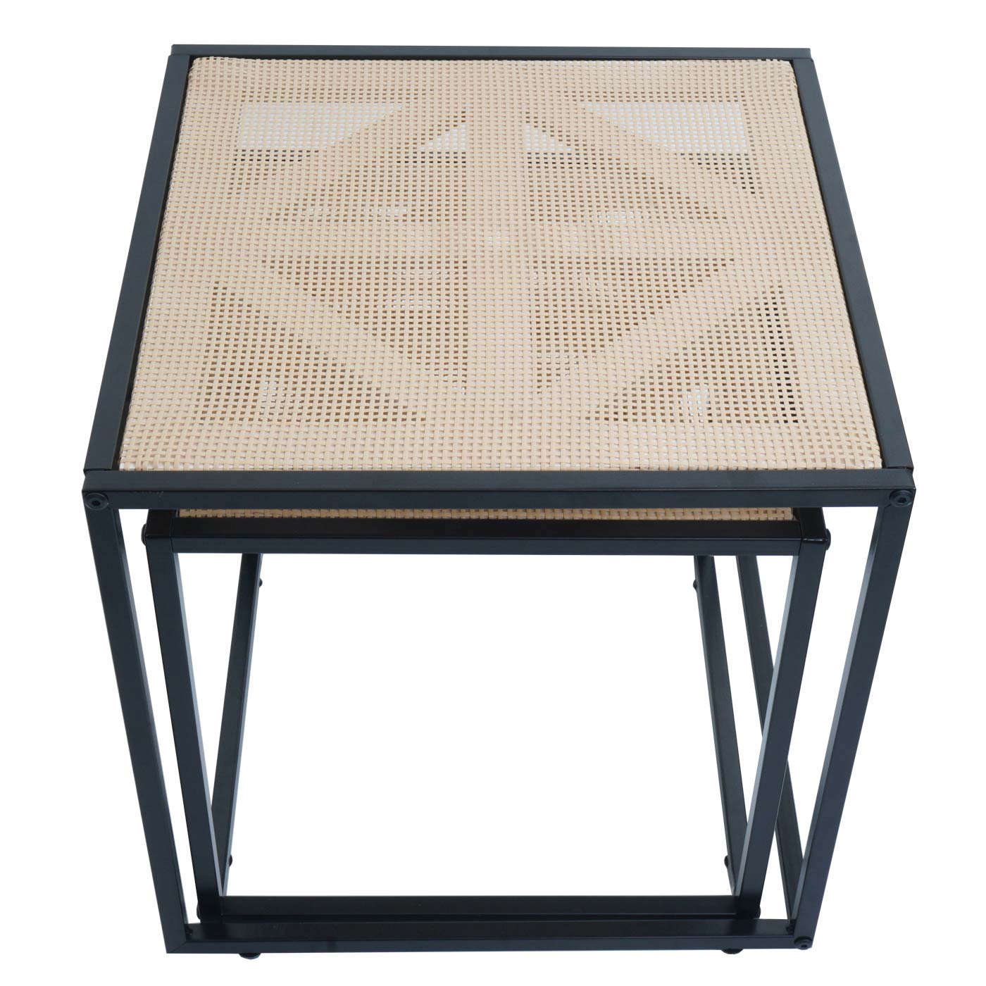 Cosmo Casa - Set van 2 Bijzettafels - Woonkamer Loungetafel - Rotan Look