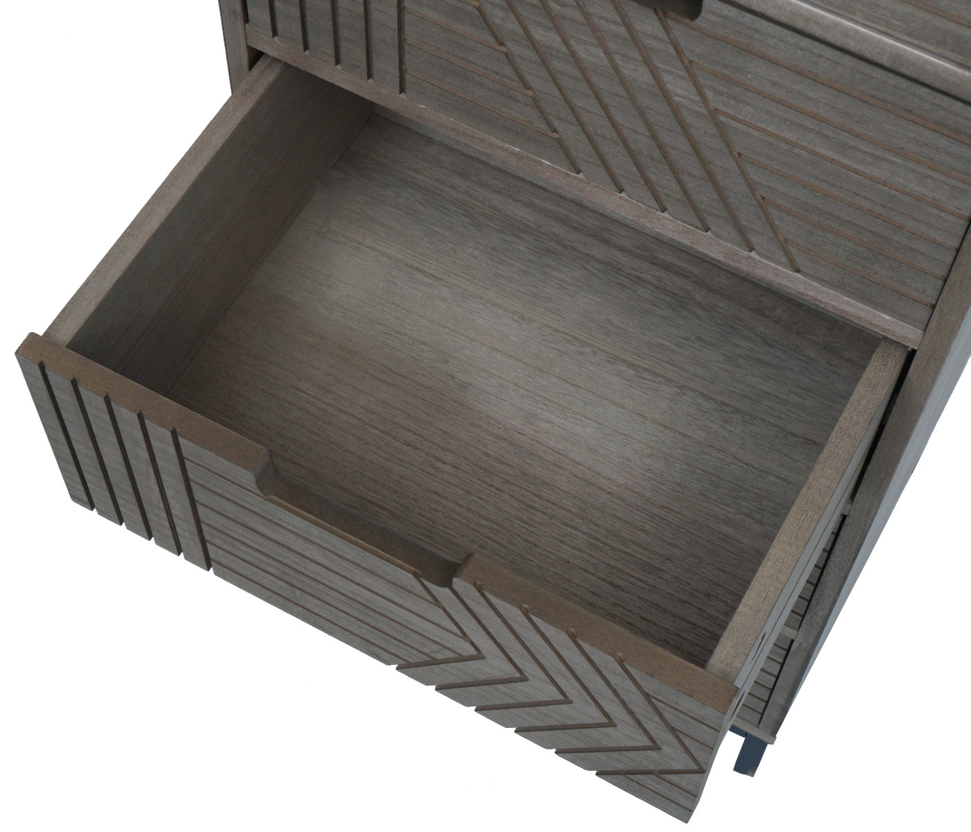 Cosmo Casa - Ladenkast - 3D-Design - 5 Laden - Hout en Metaal - 84x35x29cm - Grijsbruin