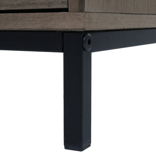 Cosmo Casa - Ladenkast - 3D-Design - 5 Laden - Hout en Metaal - 84x35x29cm - Grijsbruin