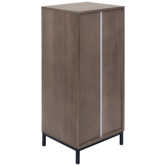 Cosmo Casa - Ladenkast - 3D-Design - 5 Laden - Hout en Metaal - 84x35x29cm - Grijsbruin