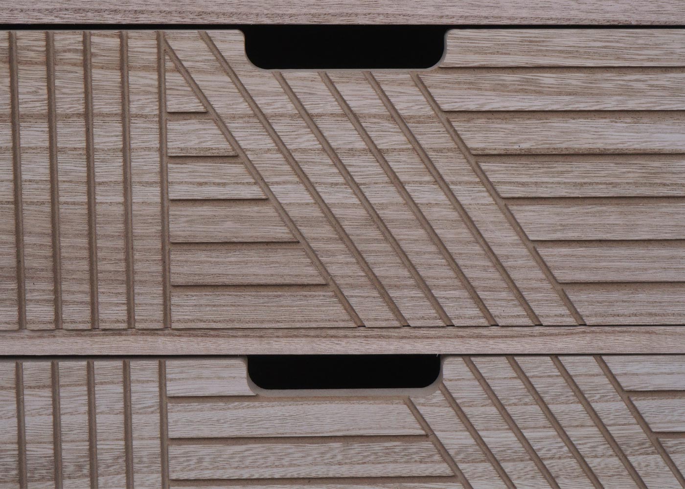 Cosmo Casa - Ladenkast - 3D-Design - 5 Laden - Hout en Metaal - 84x35x29cm - Naturel