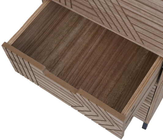 Cosmo Casa - Ladenkast - 3D-Design - 5 Laden - Hout en Metaal - 84x35x29cm - Naturel