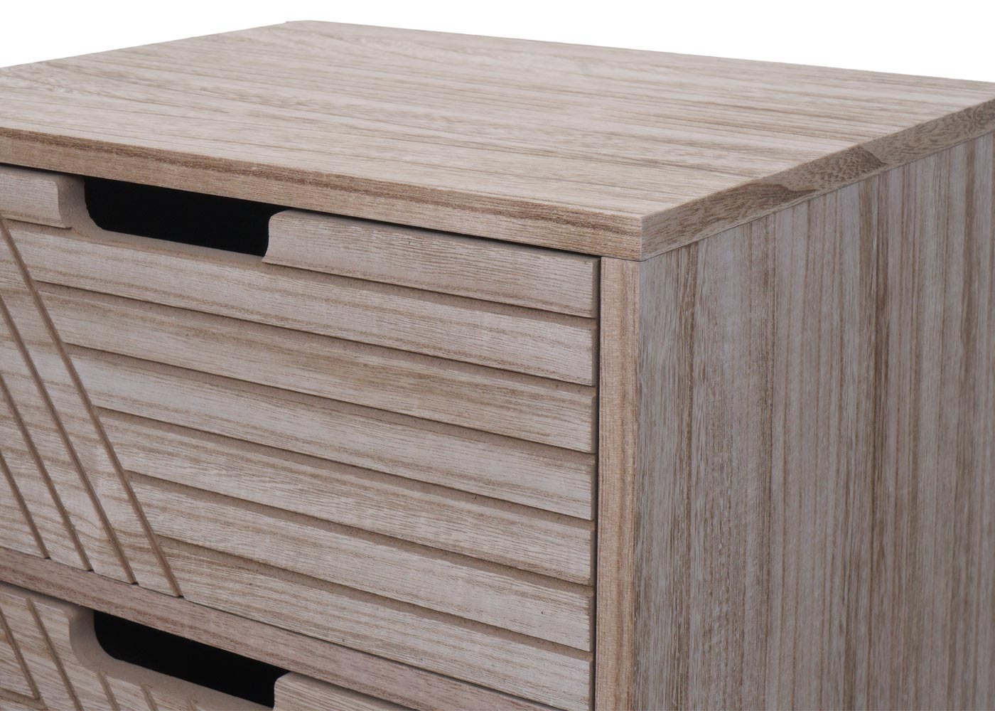 Cosmo Casa - Ladenkast - 3D-Design - 5 Laden - Hout en Metaal - 84x35x29cm - Naturel