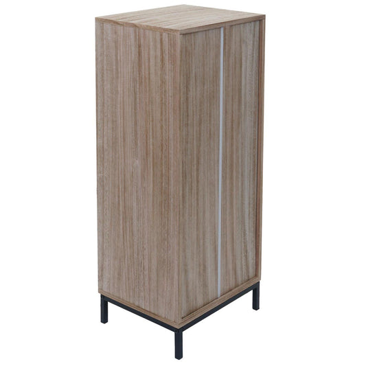 Cosmo Casa - Ladenkast - 3D-Design - 5 Laden - Hout en Metaal - 84x35x29cm - Naturel