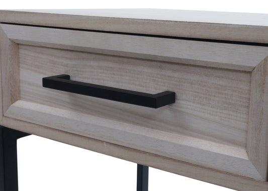 Cosmo Casa - Nachtkastje - Shabby Look - Paulowniahout - Lade - 59x43x36cm - Naturel