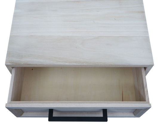 Cosmo Casa - Nachtkastje - Shabby Look - Paulowniahout - Lade - 59x43x36cm - Naturel