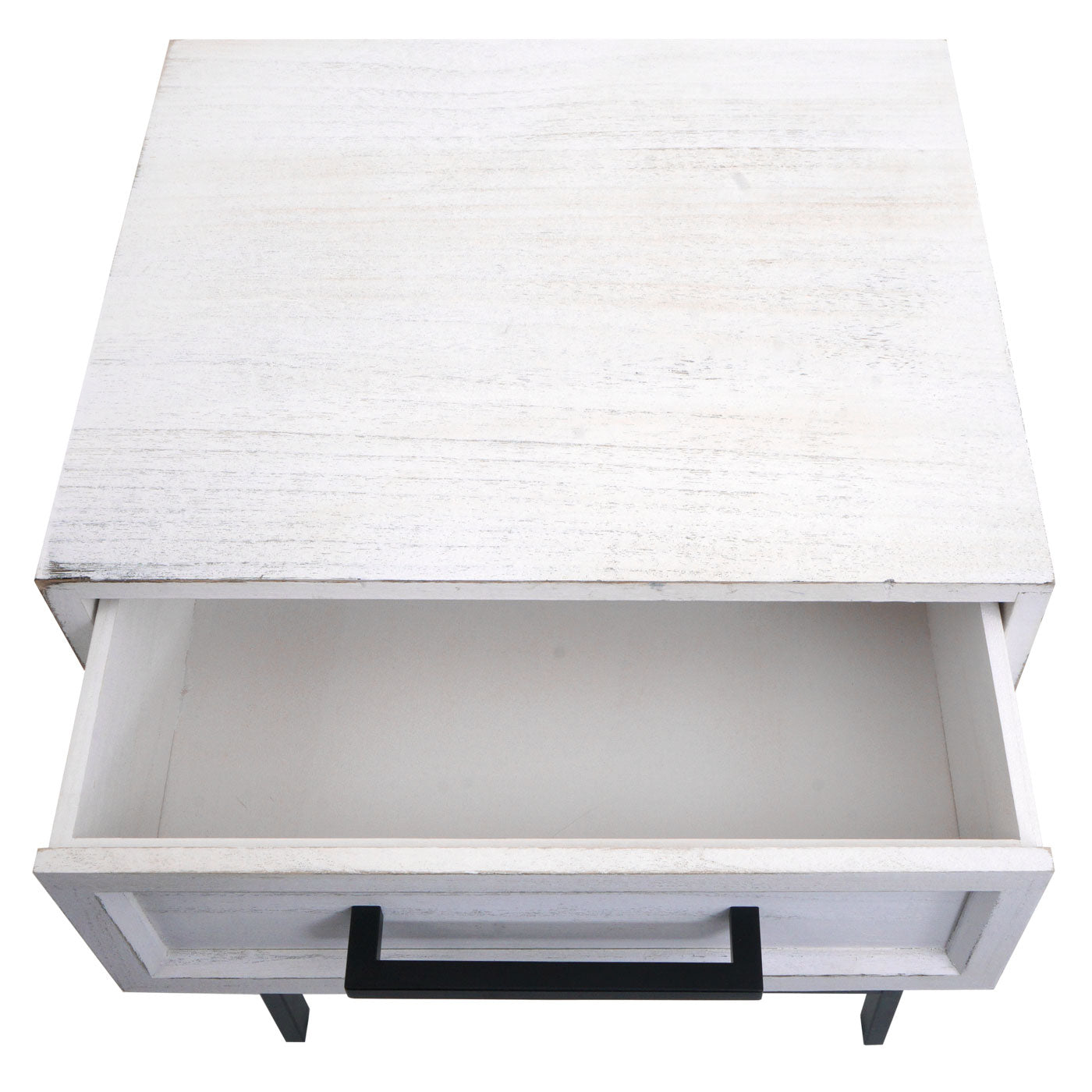 Cosmo Casa - Nachtkastje - Shabby Look - Paulowniahout - Lade - 59x43x36cm - Wit