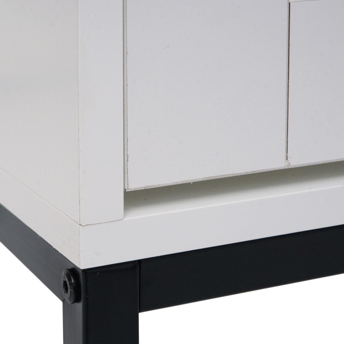 Cosmo Casa - Schoenenkast - 3 Vakken - Rotan Front - Melamine - 126x63x24cm - Wit