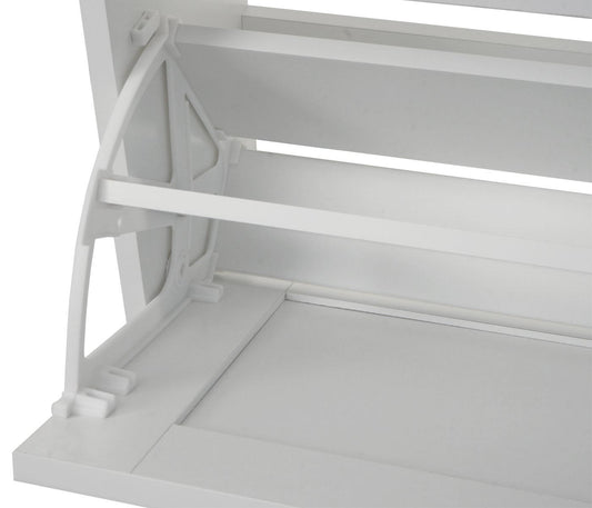 Cosmo Casa - Schoenenkast - 3 Vakken - Rotan Front - Melamine - 126x63x24cm - Wit