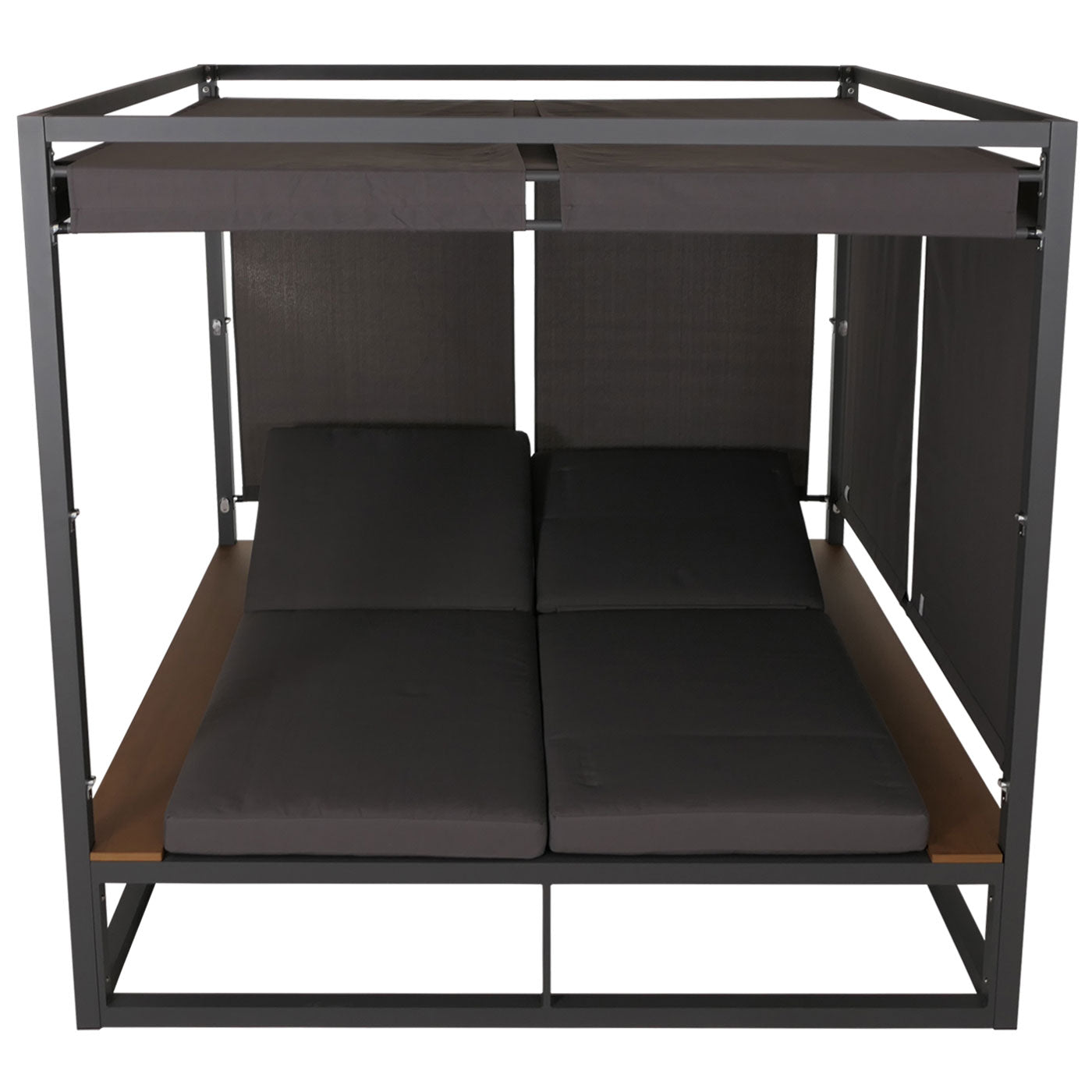 Cosmo Casa - XL Tuinligstoel - Bali Stijl - 10cm Bekleding - Aluminium - Donkergrijze Bekleding