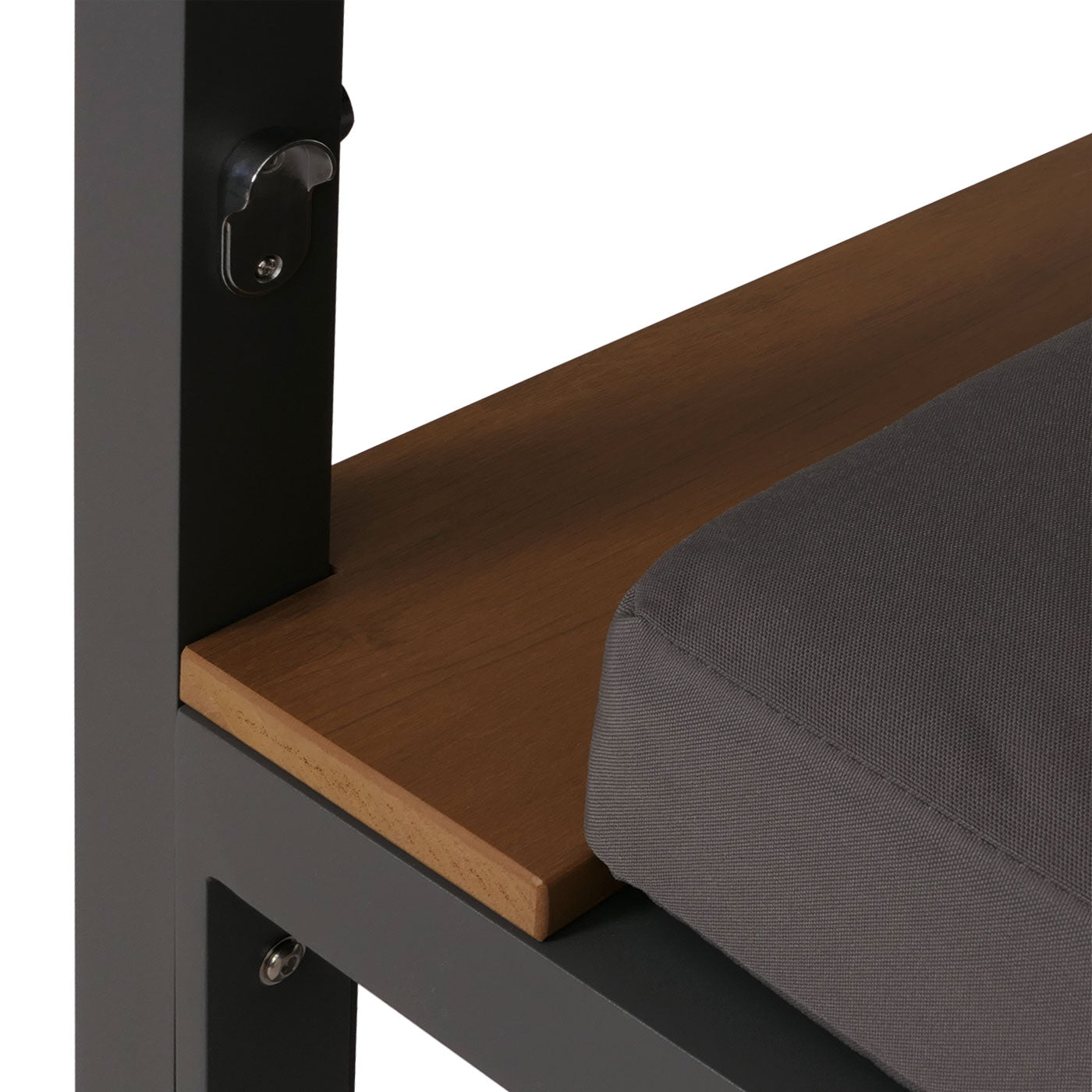 Cosmo Casa - XL Tuinligstoel - Bali Stijl - 10cm Bekleding - Aluminium - Donkergrijze Bekleding