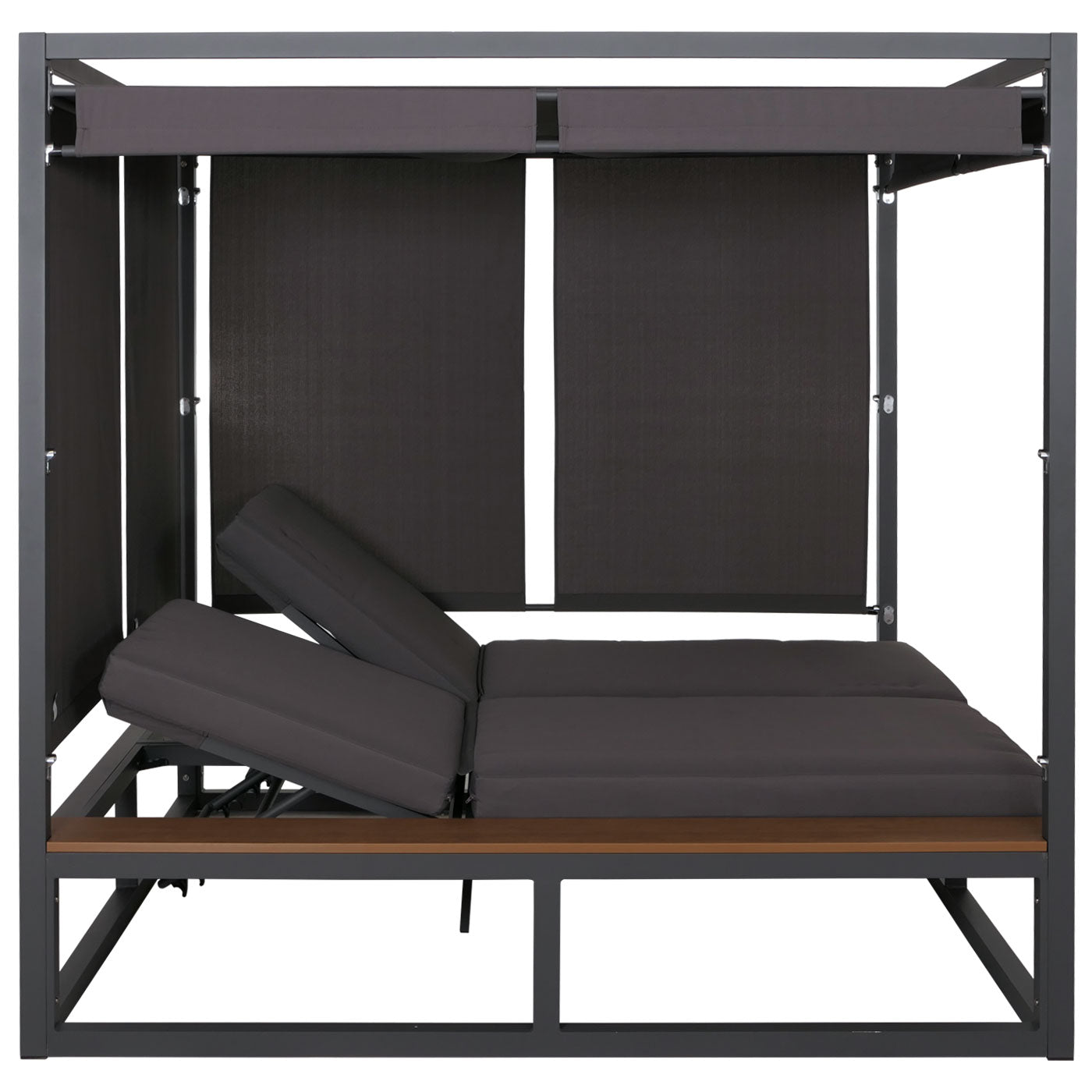 Cosmo Casa - XL Tuinligstoel - Bali Stijl - 10cm Bekleding - Aluminium - Donkergrijze Bekleding