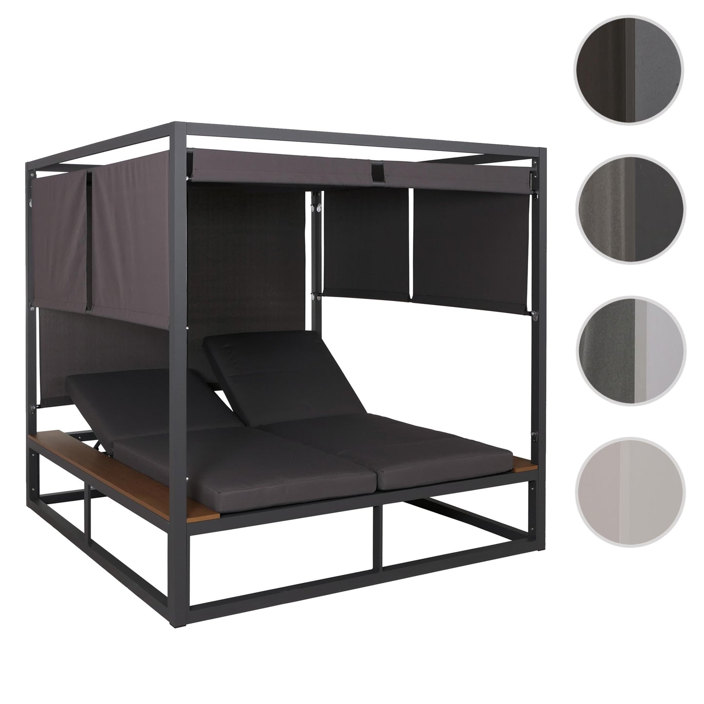 Cosmo Casa - XL Tuinligstoel - Bali Stijl - 10cm Bekleding - Aluminium - Donkergrijze Bekleding