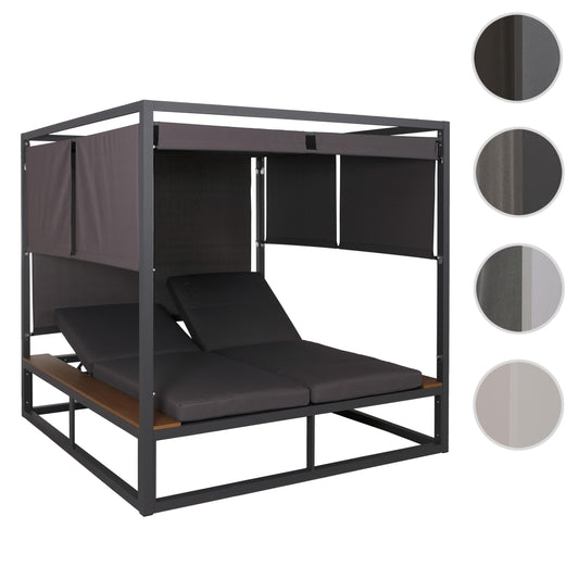Cosmo Casa - XL Tuinligstoel - Bali Stijl - 10cm Bekleding - Aluminium - Donkergrijze Bekleding
