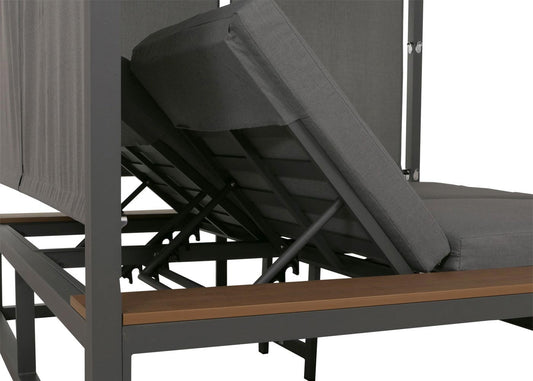 Cosmo Casa - XL Tuinligstoel - Bali Stijl - 10cm Bekleding - Aluminium - Grijze Bekleding