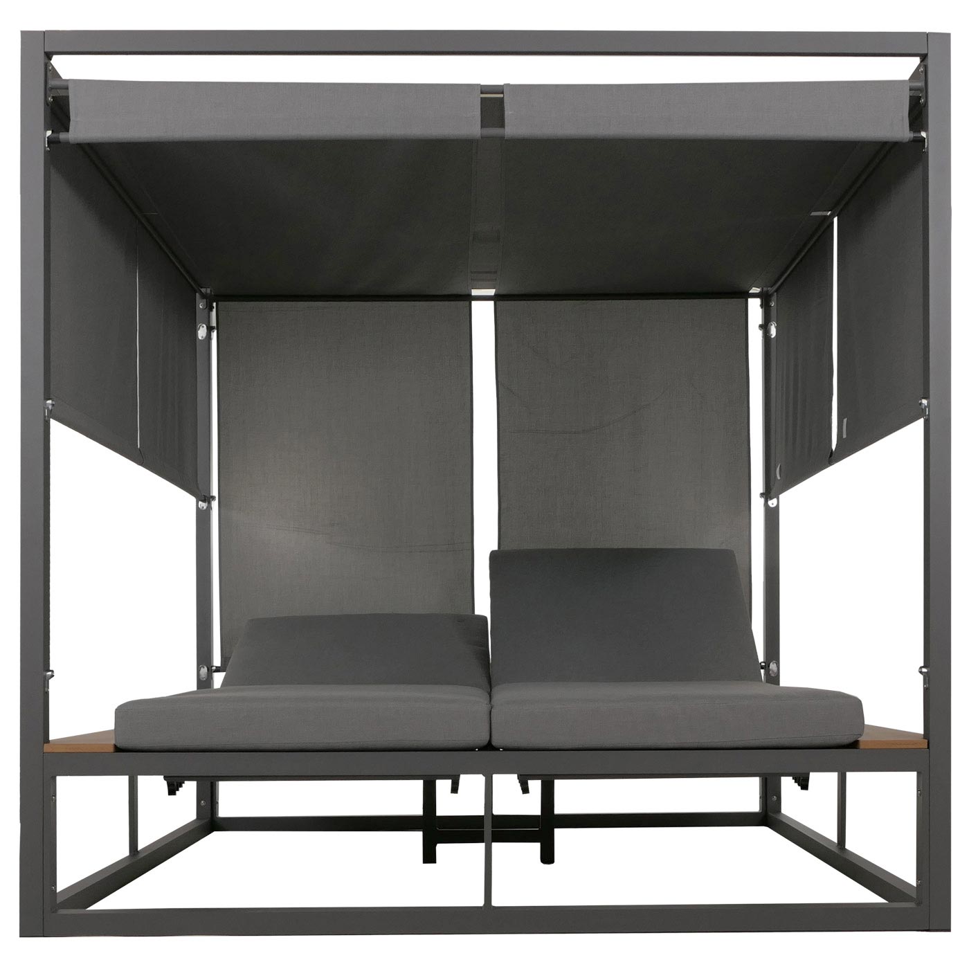 Cosmo Casa - XL Tuinligstoel - Bali Stijl - 10cm Bekleding - Aluminium - Grijze Bekleding