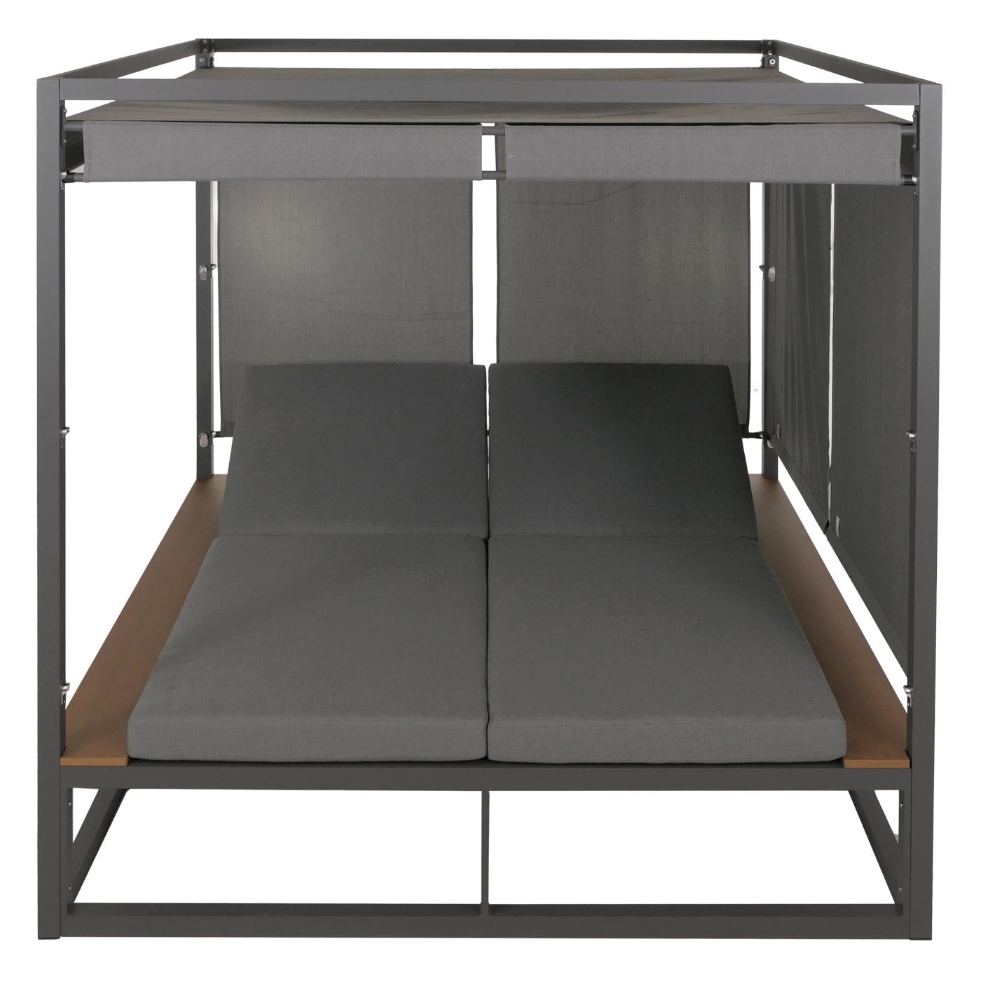Cosmo Casa - XL Tuinligstoel - Bali Stijl - 10cm Bekleding - Aluminium - Grijze Bekleding