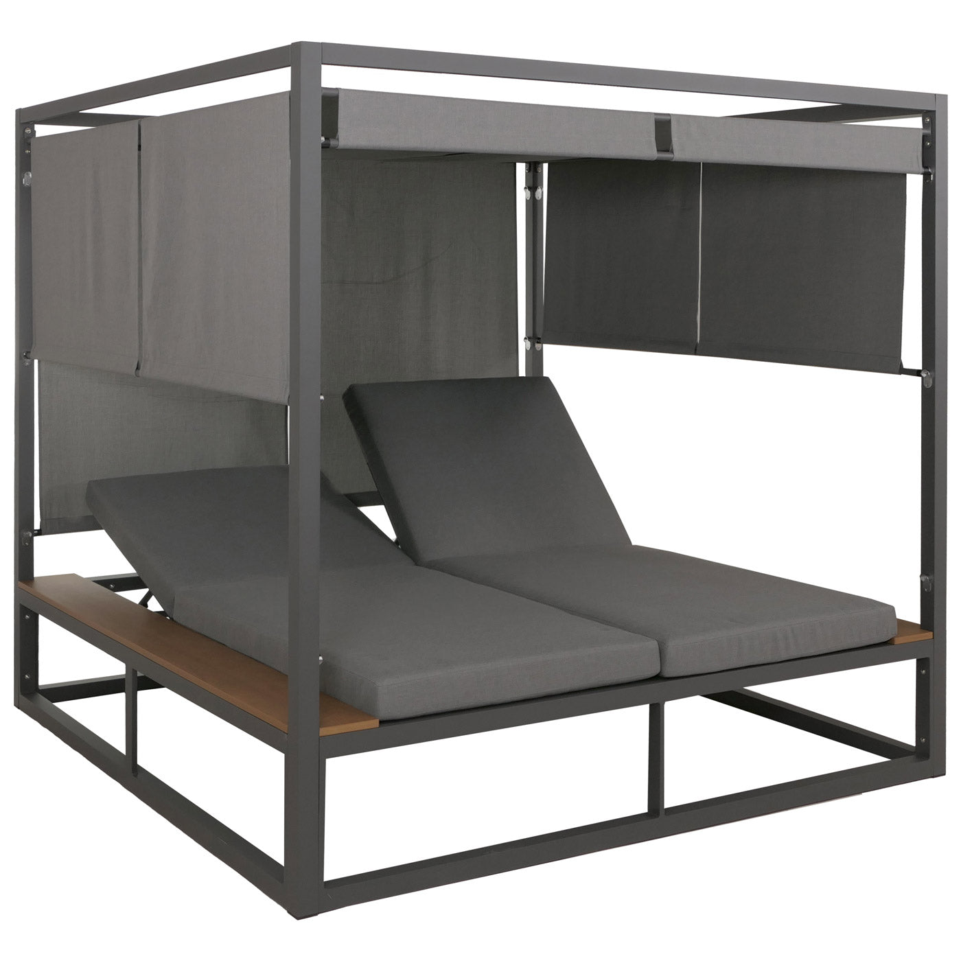 Cosmo Casa - XL Tuinligstoel - Bali Stijl - 10cm Bekleding - Aluminium - Grijze Bekleding