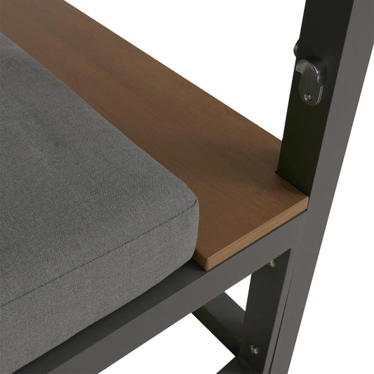 Cosmo Casa - XL Tuinligstoel - Bali Stijl - 10cm Bekleding - Aluminium - Grijze Bekleding