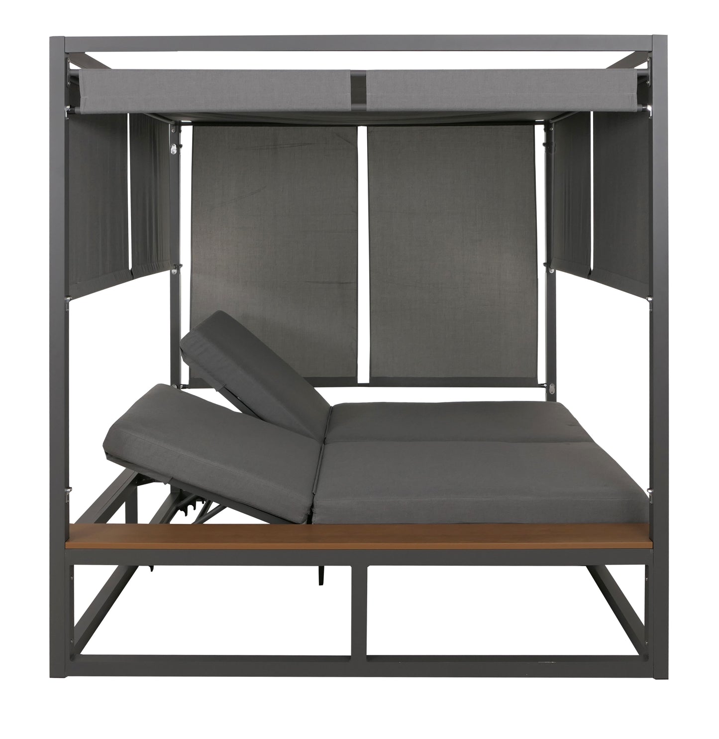 Cosmo Casa - XL Tuinligstoel - Bali Stijl - 10cm Bekleding - Aluminium - Grijze Bekleding